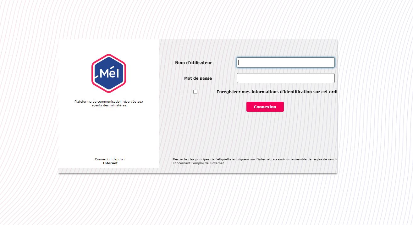 Melanie2web : interface de connexion interministérielle